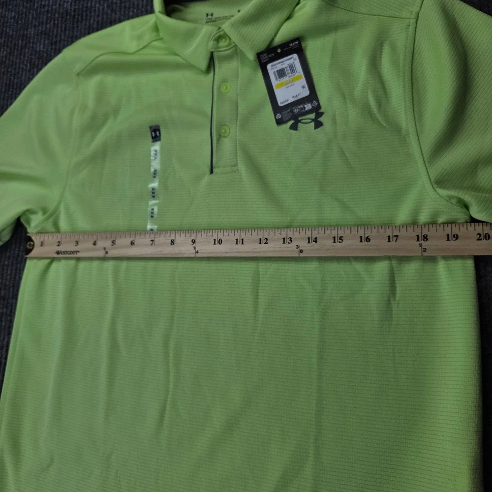 Under Armour Heat Gear Tech Polo Mens Medium Green Short Sleeve Golf 1290140